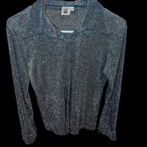 Glittery Silver Women's Top
